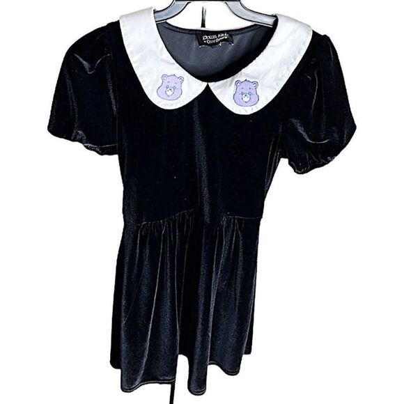 Dolls Kill x Care Bears Velvey Peter Pan Collar Mini Dress Size XXS NWOT - Picture 1 of 5